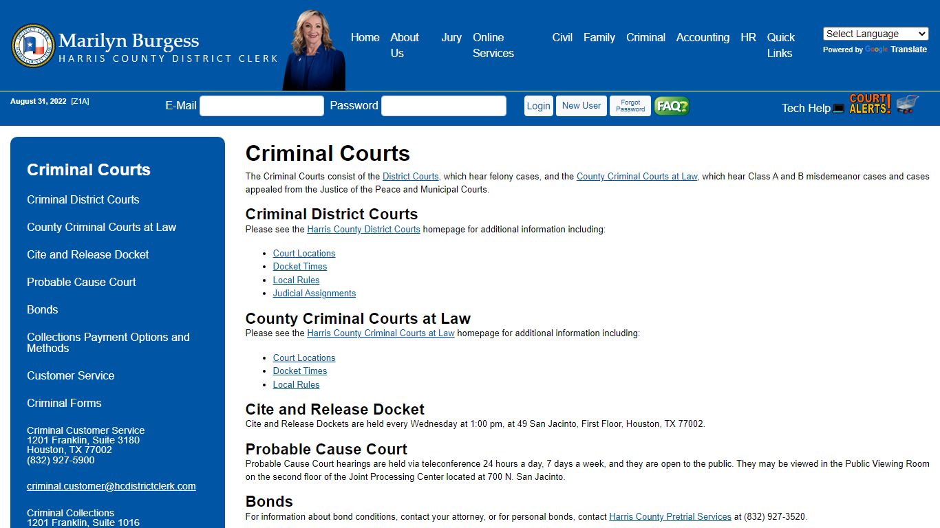 Criminal Courts - Office of Harris County District Clerk